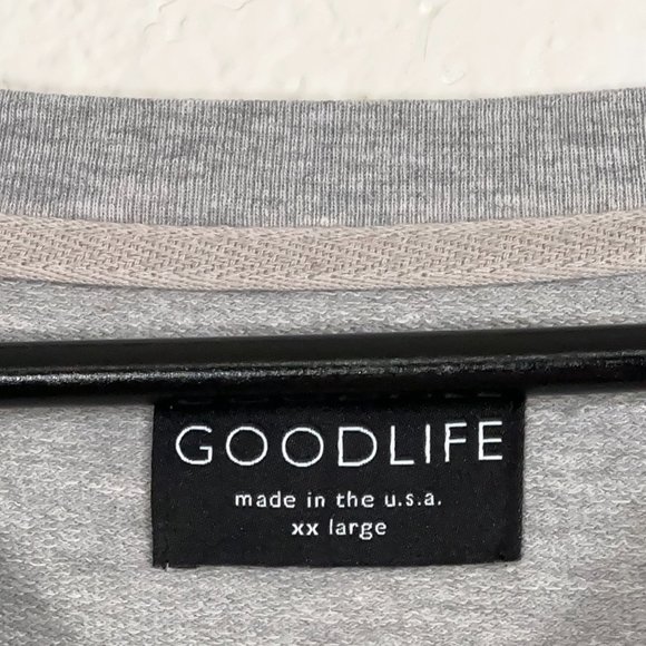 Goodlife Micro Terry Crewneck Sweatshirt Cotton Blend in Grey Heather Men's XXL - Picture 3 of 6